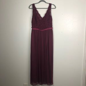 David’s Bridal V Neck Sleeveless Bridesmaid Dress
